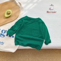 Áo phông trơn dài tay unisex cho bé trai gái BERNIE cotton xược mềm mại nhiều màu 8 đến 25kg 22A234
