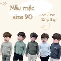 Áo phông cố lọ cao 3 phân dài tay basic cho bé trai bé gái thun cotton tăm 1 đến 7 tuổi BERNIE kids