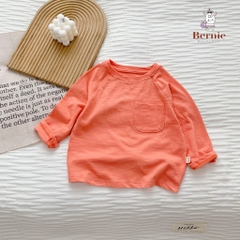 Áo phông trơn dài tay unisex cho bé trai gái BERNIE cotton xược mềm mại nhiều màu 8 đến 25kg 22A234
