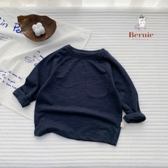 Áo phông trơn dài tay unisex cho bé trai gái BERNIE cotton xược mềm mại nhiều màu 8 đến 25kg 22A234