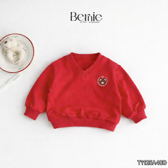 Áo thun Sweater dài tay Gấu họa tiết thêu gấu cho bé trai bé gái 1 đến 7 tuổi BERNIE T1125A48Đ