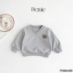 Áo thun Sweater dài tay Gấu họa tiết thêu gấu cho bé trai bé gái 1 đến 7 tuổi BERNIE T1125A48Đ
