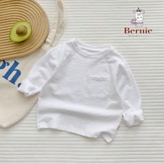 Áo phông trơn dài tay unisex cho bé trai gái BERNIE cotton xược mềm mại nhiều màu 8 đến 25kg 22A234