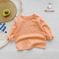 Áo phông trơn dài tay unisex cho bé trai gái BERNIE cotton xược mềm mại nhiều màu 8 đến 25kg 22A234