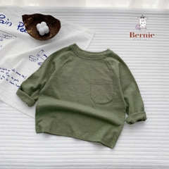 Áo phông trơn dài tay unisex cho bé trai gái BERNIE cotton xược mềm mại nhiều màu 8 đến 25kg 22A234