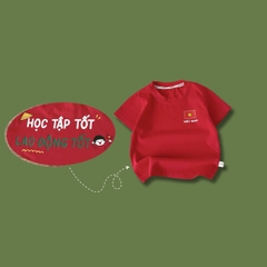Áo thun áo Cờ đỏ sao vàng Việt Nam chất cotton tay ngắn unisex cho bé trai bé gái size 9 tới 28kg BERNIE H0226A24Đ