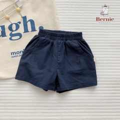 Quần sooc đùi linen kaki mềm bé trai bé gái unisex màu trắng nâu be BERNIE phong cách hàn quốc 7kg đến 30kg