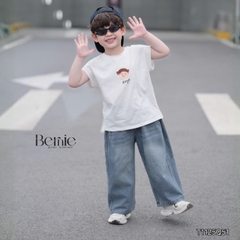 Quần jean quần denim dài ống suông DAILY xanh dương wash nhẹ cho bé trai bé gái size 9 tới 28kg BERNIE H1025B77ĐQ