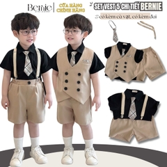 Set vest gile công tử hàn quốc cho bé trai thôi nôi sinh nhật đi tiệc 1 đến 7 tuổi BERNIE H1024B27