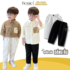 Quần dài dáng âu thanh lịch màu trắng màu đen mặc áo dài cho bé trai 1 đến 7 tuổi BERNIE 0824Q16