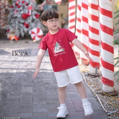 Set bộ cộc tay cho bé trai bé gái họa tiết giáng sinh noel Jinger bell đỏ xanh 9 đến 25kg T1025B11Đ