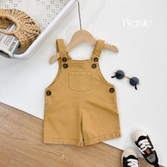 Yếm jean yếm kaki cho bé trai bé gái quần yếm ngắn có túi đính cúc phong cách hàn quốc 1 đến 7 tuổi BERNIE Kem Thun