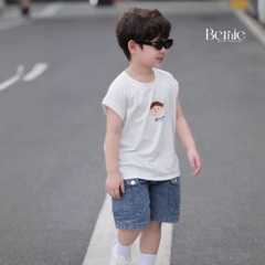 Set bộ tanktop Brown Boys cho bé trai áo thun tanktop họa tiết hình in cute kèm quần short jean 9kg đến 28kg BERNIE H1025B62Đ
