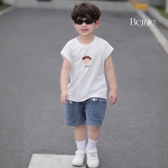Set bộ tanktop Brown Boys cho bé trai áo thun tanktop họa tiết hình in cute kèm quần short jean 9kg đến 28kg BERNIE H1025B62Đ