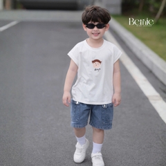 Set bộ tanktop Brown Boys cho bé trai áo thun tanktop họa tiết hình in cute kèm quần short jean 9kg đến 28kg BERNIE H1025B62Đ