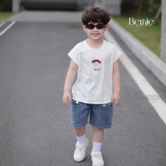 Set bộ tanktop Brown Boys cho bé trai áo thun tanktop họa tiết hình in cute kèm quần short jean 9kg đến 28kg BERNIE H1025B62Đ