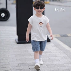 Set bộ tanktop Brown Boys cho bé trai áo thun tanktop họa tiết hình in cute kèm quần short jean 9kg đến 28kg BERNIE H1025B62Đ