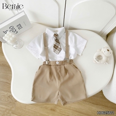 Set vest gile HOÀNG TỬ cúc trắng 5CT cho bé trai thôi nôi sinh nhật đi tiệc 1 đến 7 tuổi BERNIE H0625B11