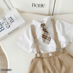 Set vest gile HOÀNG TỬ cúc trắng 5CT cho bé trai thôi nôi sinh nhật đi tiệc 1 đến 7 tuổi BERNIE H0625B11