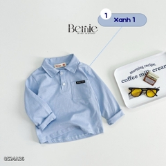 Áo thun polo tay dài phối túi cho bé trai mặc đi học đi chơi phong cách hàn quốc 1tới 7 tuổi BERNIE 0524A36