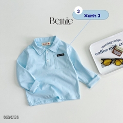 Áo thun polo tay dài phối túi cho bé trai mặc đi học đi chơi phong cách hàn quốc 1tới 7 tuổi BERNIE 0524A36