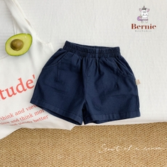 Quần sooc đùi linen kaki mềm bé trai bé gái unisex màu trắng nâu be BERNIE phong cách hàn quốc 7kg đến 30kg