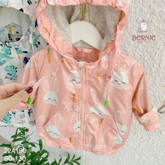 Áo khoác gió chất dù chống nắng BERNIE 2 lớp có mũ cho bé trai bé gái 9 đến 25kg