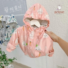 Áo khoác gió chất dù chống nắng BERNIE 2 lớp có mũ cho bé trai bé gái 9 đến 25kg