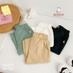 Quần kaki dài cho bé trai dáng baggy BERNIE kids màu trắng đen be basic hàn quốc 1 đến 7 tuổi 1023Q020