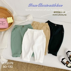 Quần kaki dài cho bé trai dáng baggy BERNIE kids màu trắng đen be basic hàn quốc 1 đến 7 tuổi 1023Q020