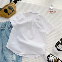 Áo sơ mi trắng bé trai ngắn tay BERNIE bé 9 đến 24kg đi học, đi chơi, đi tiệc Cotton