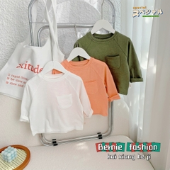 Áo phông trơn dài tay unisex cho bé trai gái BERNIE cotton xược mềm mại nhiều màu 8 đến 25kg 22A234