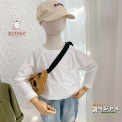 Áo phông trơn dài tay unisex cho bé trai gái BERNIE cotton xược mềm mại nhiều màu 8 đến 25kg 22A234