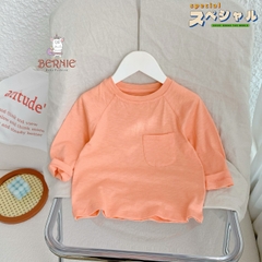 Áo phông trơn dài tay unisex cho bé trai gái BERNIE cotton xược mềm mại nhiều màu 8 đến 25kg 22A234
