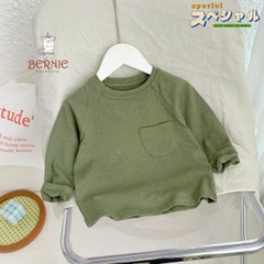 Áo phông trơn dài tay unisex cho bé trai gái BERNIE cotton xược mềm mại nhiều màu 8 đến 25kg 22A234
