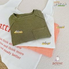 Áo phông trơn dài tay unisex cho bé trai gái BERNIE cotton xược mềm mại nhiều màu 8 đến 25kg 22A234