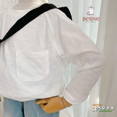 Áo phông trơn dài tay unisex cho bé trai gái BERNIE cotton xược mềm mại nhiều màu 8 đến 25kg 22A234