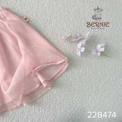 Áo dài tết, áo dài cách tân bé gái chất voan xốp hoa nổi BERNIE cho bé từ 9 đến 24kg