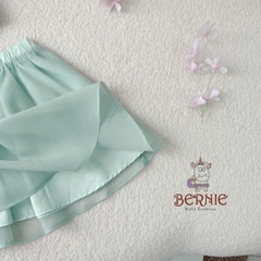 Áo dài tết, áo dài cách tân bé gái chất voan xốp hoa nổi BERNIE cho bé từ 9 đến 24kg
