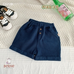 Quần sooc quần short đùi unisex bé trai bé gái chất tổ ong mềm mại BERNIE màu be cam xanh bé 8 đến 23 kg Thun Len