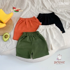 Set bộ bé trai màu trơn basic hàn quốc chất tổ ong màu be cam rêu xanh bé 8-24kg