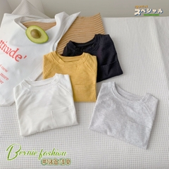 Áo phông trơn dài tay unisex cho bé trai gái BERNIE cotton xược mềm mại nhiều màu 8 đến 25kg 22A234