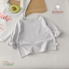 Áo phông trơn dài tay unisex cho bé trai gái BERNIE cotton xược mềm mại nhiều màu 8 đến 25kg 22A234