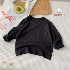 Áo phông trơn dài tay unisex cho bé trai gái BERNIE cotton xược mềm mại nhiều màu 8 đến 25kg 22A234