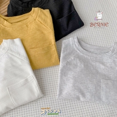 Áo phông trơn dài tay unisex cho bé trai gái BERNIE cotton xược mềm mại nhiều màu 8 đến 25kg 22A234