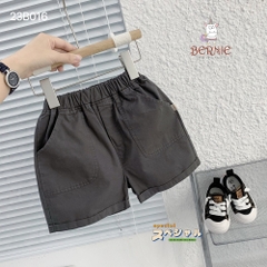 Set đồ bộ đi chơi bé trai BERNIE áo sơ mi trắng ngắn tay và cà vạt phối kẻ cho bé từ 9 đến 24kg.