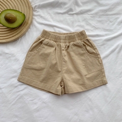 Quần sooc đùi linen kaki mềm bé trai bé gái unisex màu trắng nâu be BERNIE phong cách hàn quốc 7kg đến 30kg