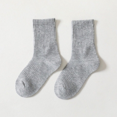 Tất vớ trơn cổ cao học sinh cho trẻ em unisex bé trai bé gái màu đen trắng xám BERNIE