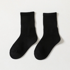 Tất vớ trơn cổ cao học sinh cho trẻ em unisex bé trai bé gái màu đen trắng xám BERNIE
