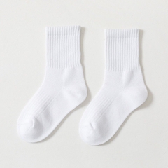 Tất vớ trơn cổ cao học sinh cho trẻ em unisex bé trai bé gái màu đen trắng xám BERNIE